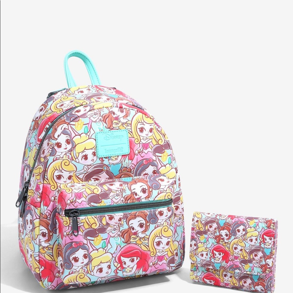 Disney Princess Loungefly backpack and wallet